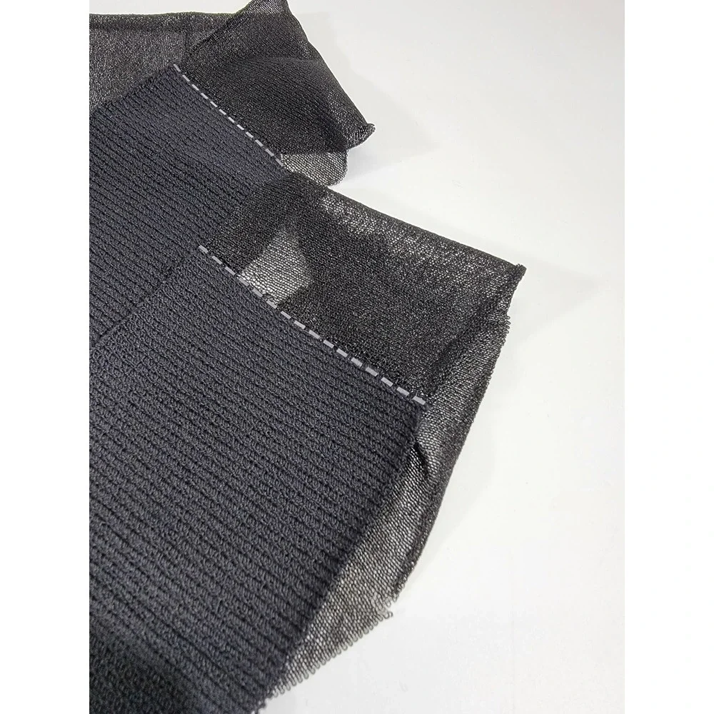 St. John 2 Black Knit Sheer Sheets Replacement Repair‎ Fabric 24.25x3.5 Designer